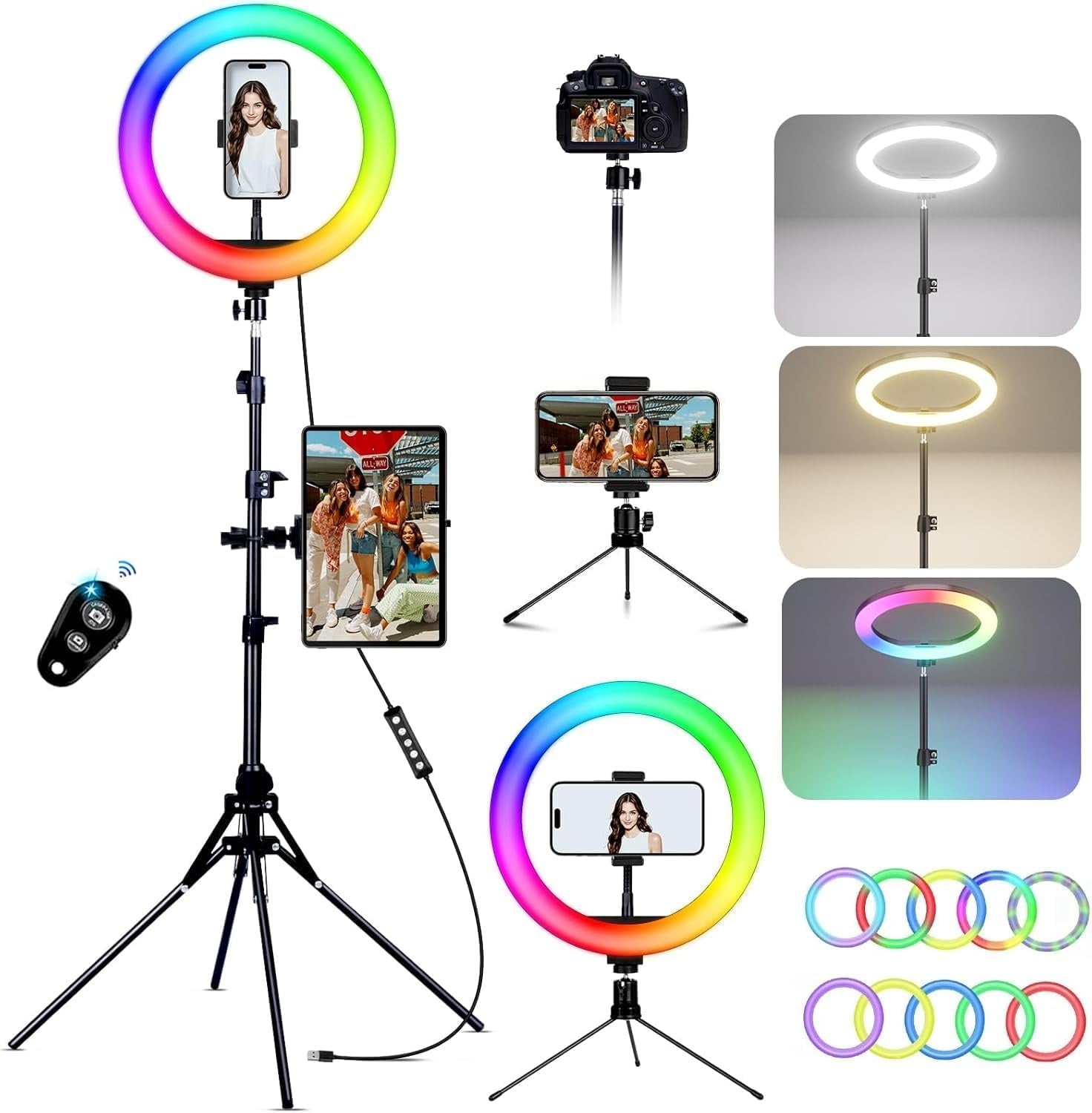 Anneau lumineux LED 12" avec trépied et support - Jusqu'à 31% de remise