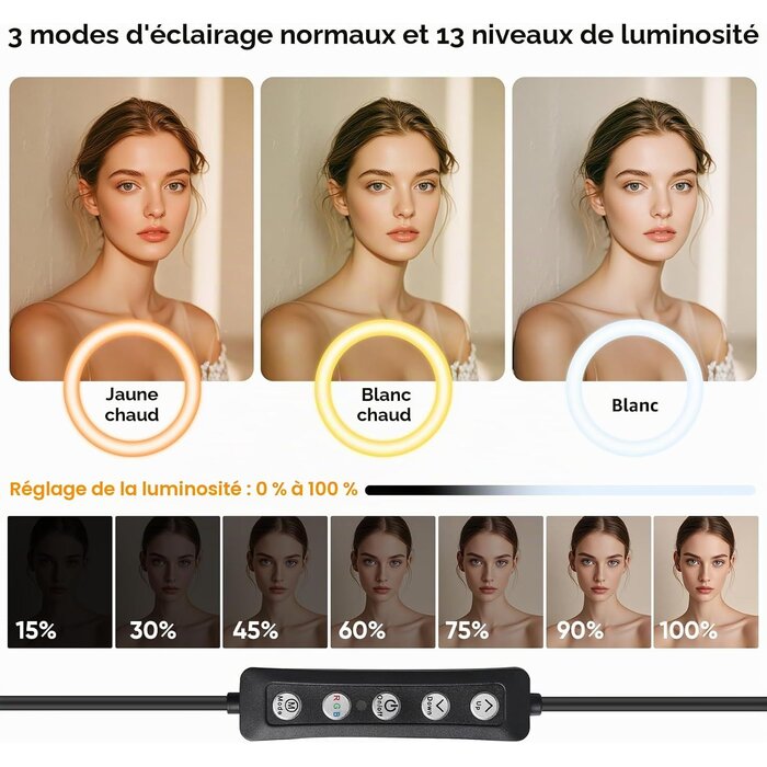 Anneau lumineux LED 12" avec trépied et support - Jusqu'à 31% de remise