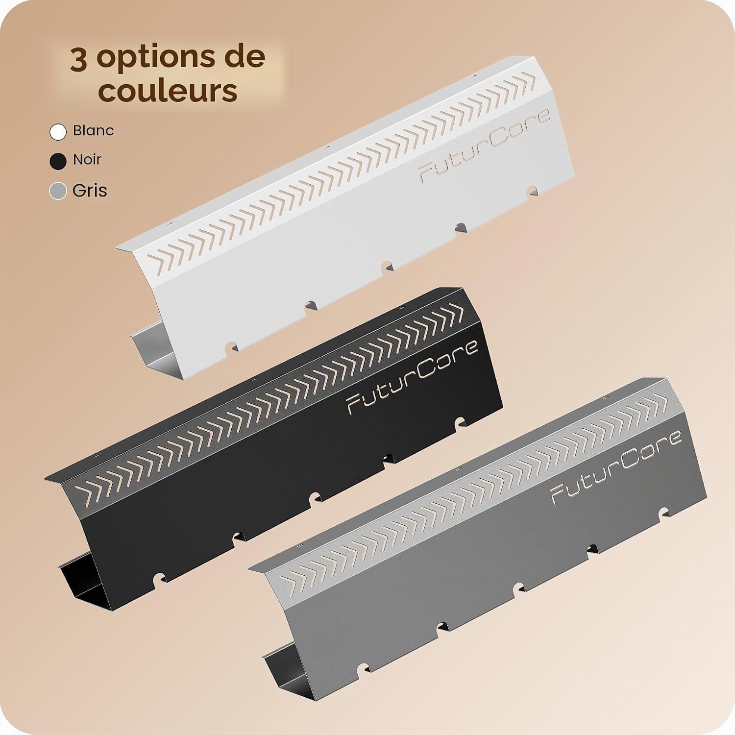 Lot de 2 Goulottes range-câbles pour bureau - Acier blanc - Jusqu'à -31%