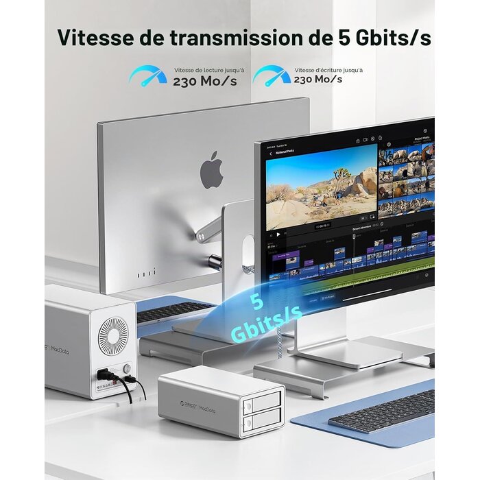 Boîtier 2 baies pour disques durs jusqu'à 44 To - Jusqu'à 35% de réduction