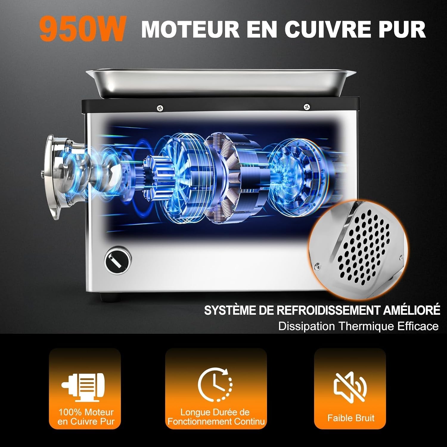 Hachoir à viande électrique 950W - Jusqu'à 35% de réduction