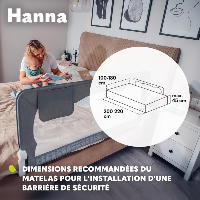 Barrière de lit enfant 150x66cm - Pliable et sécurisée - Jusqu'à -33%