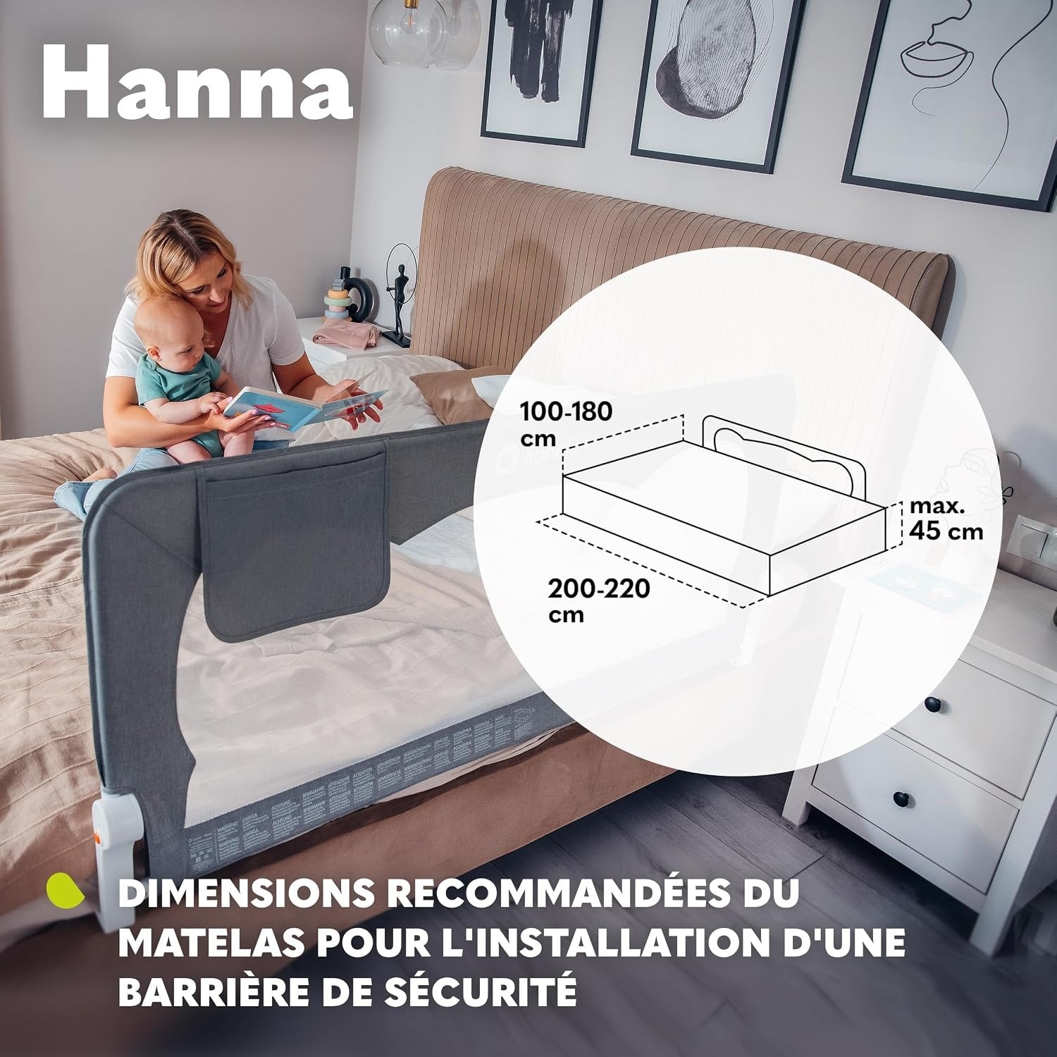 Barrière de lit enfant 150x66cm - Pliable et sécurisée - Jusqu'à -33%