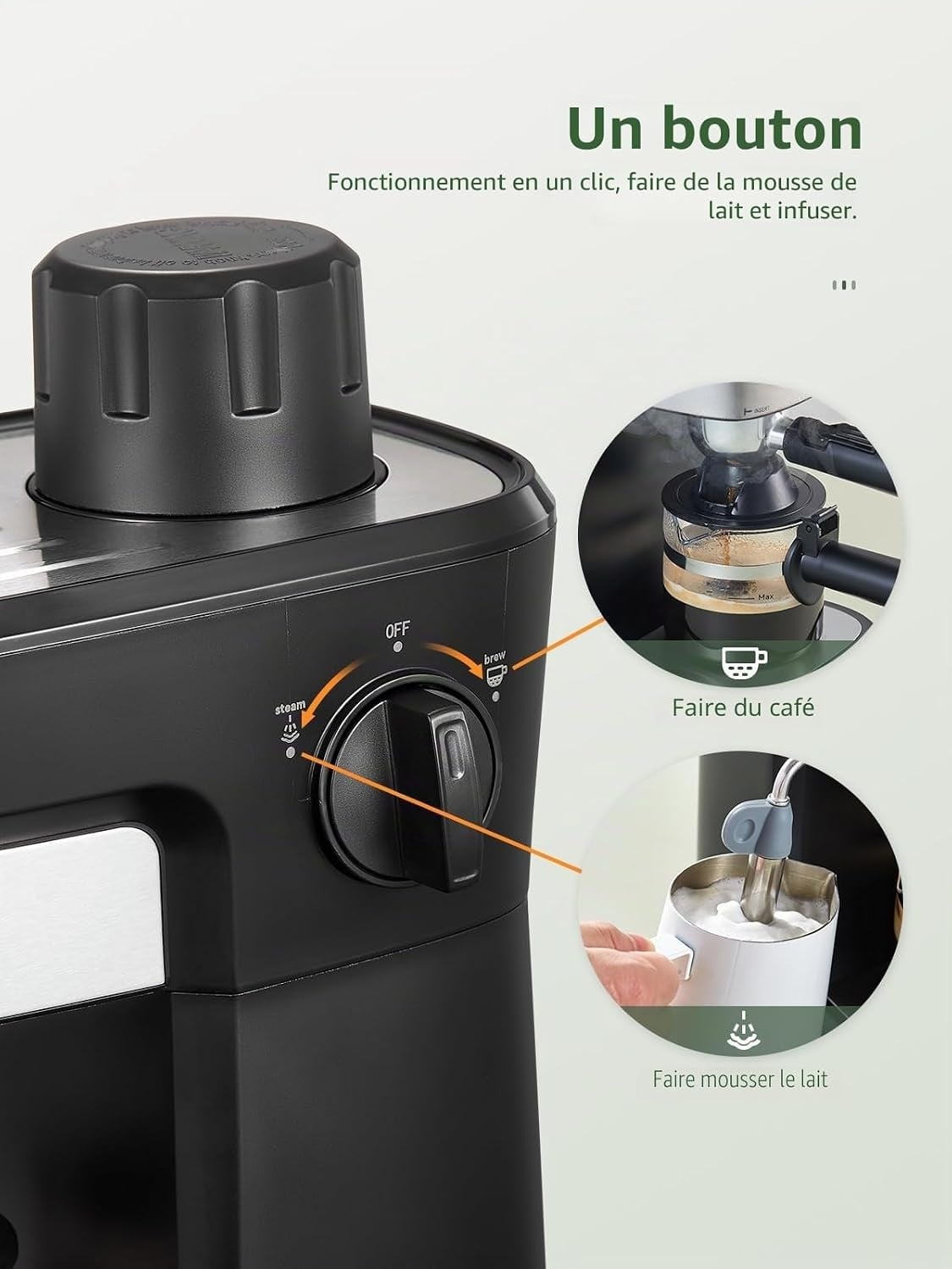 Machine à expresso 6 bars avec buse vapeur - Jusqu'à -34% sur votre café