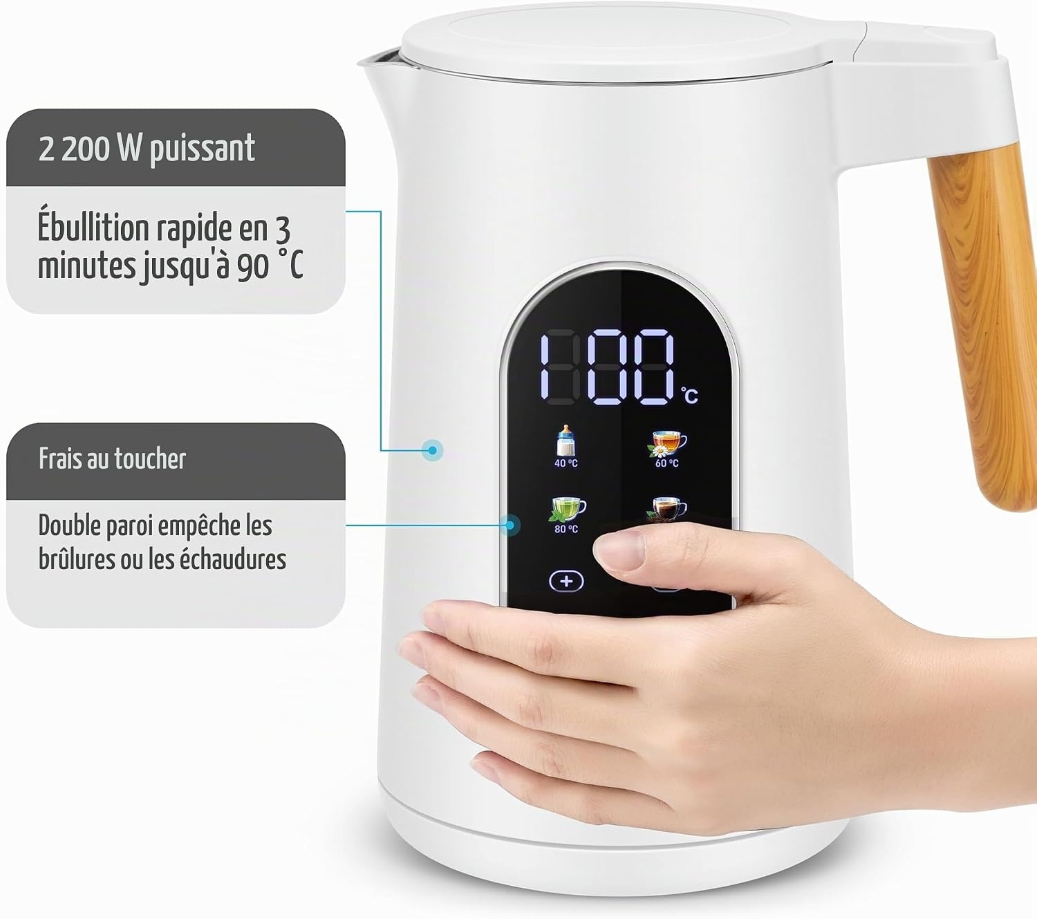 Bouilloire électrique 1,7L température réglable - Jusqu'à 31% de réduction