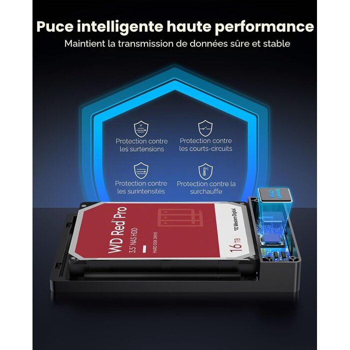 Boîtier Disque Dur 3,5" SATA vers USB-C - Jusqu'à -32% sur votre stockage