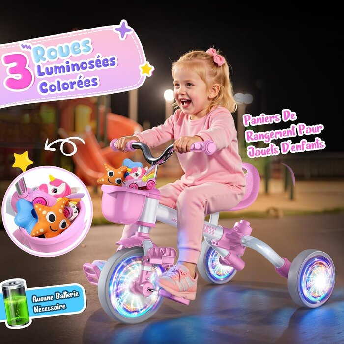 Tricycle évolutif 5-en-1 rose - Jusqu'à -33%