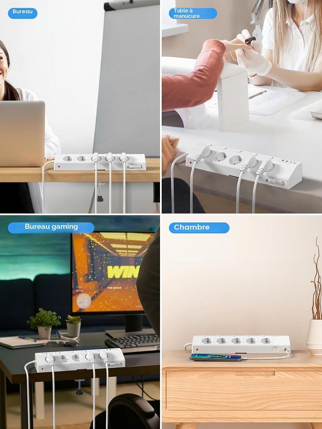 Bloc multiprise d'angle USB-C 30W - Jusqu'à -31% sur votre espace de travail