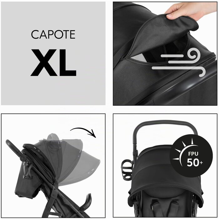 Poussette tout-terrain Rapid 4D Air noire - Jusqu'à 35% de réduction