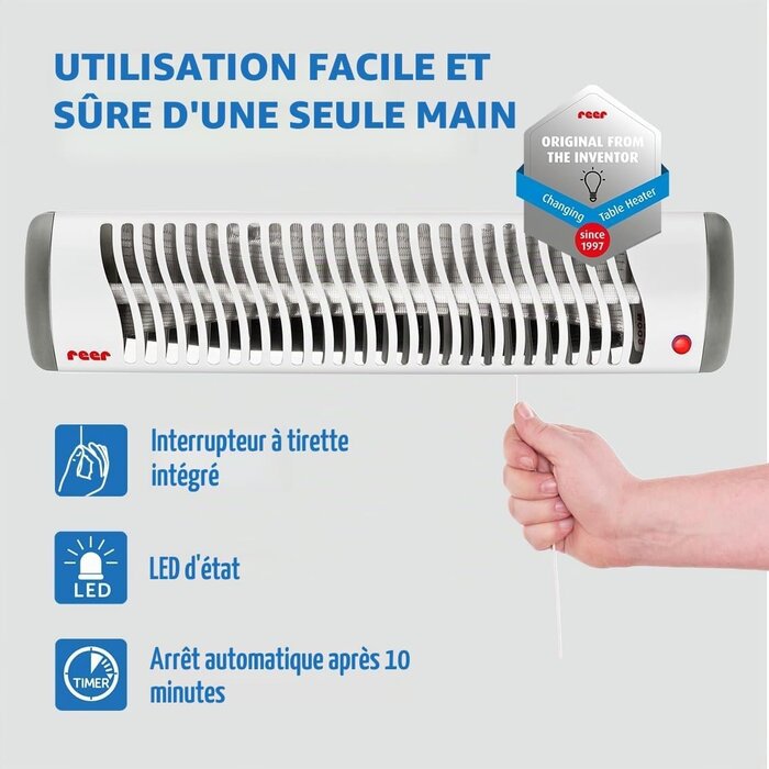 Radiateur de table à langer 500W - Compact et réglable - Jusqu'à 34% de remise