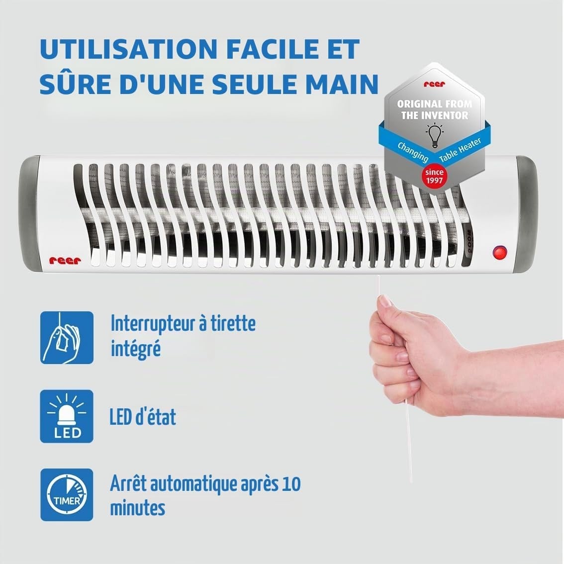 Radiateur de table à langer 500W - Compact et réglable - Jusqu'à 34% de remise
