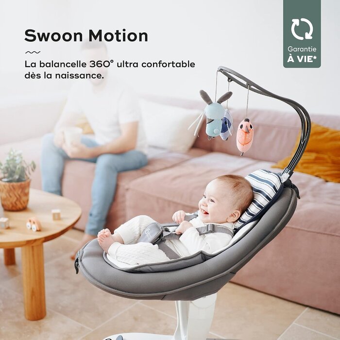 Balançoire Bébé Pivotante 360° - Couleur Zinc - Jusqu'à -35%