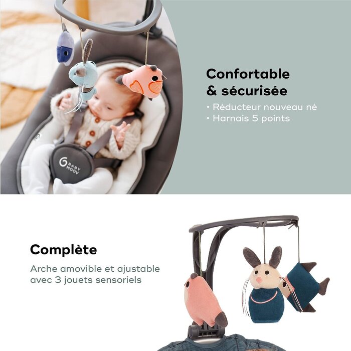 Balançoire Bébé Pivotante 360° - Couleur Zinc - Jusqu'à -35%