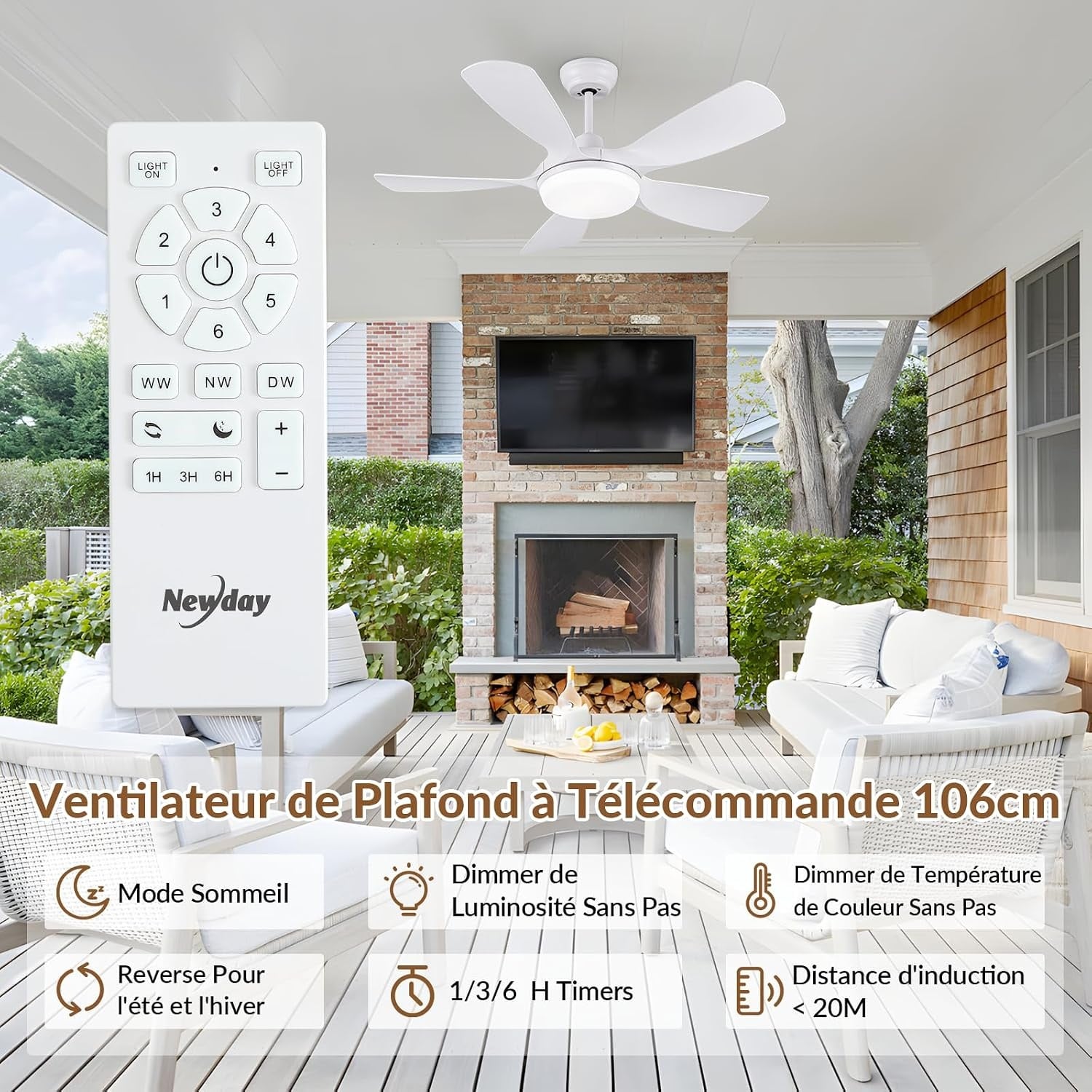Ventilateur plafond LED 106 cm silencieux - Jusqu'à -35% sur votre confort