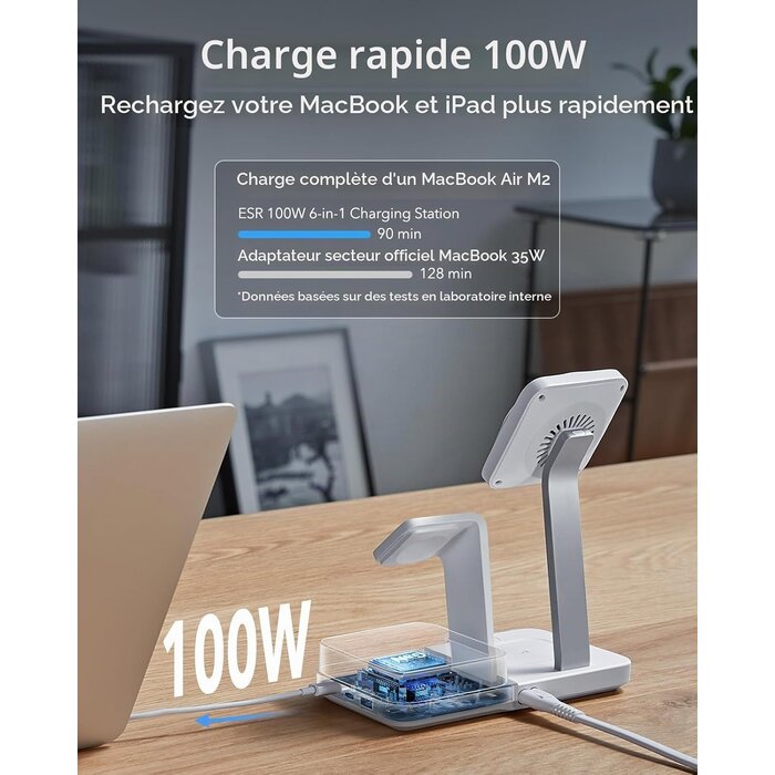Station de recharge magnétique 6-en-1 100W : jusqu'à -34% sur le prix