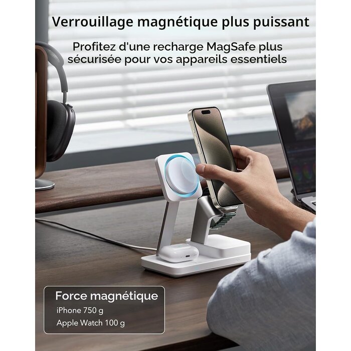Station de recharge magnétique 6-en-1 100W : jusqu'à -34% sur le prix