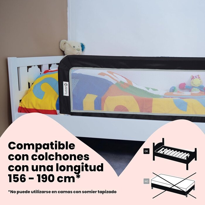 Barrière de lit pliable enfant - Gris - Jusqu'à -33%