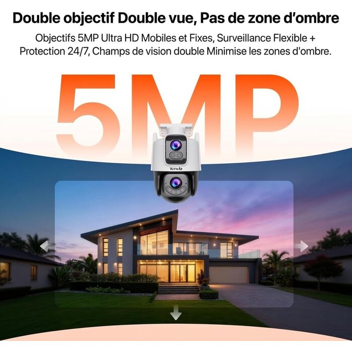 Caméra Sécurité Extérieure 5MP PTZ - Jusqu'à 34% de réduction