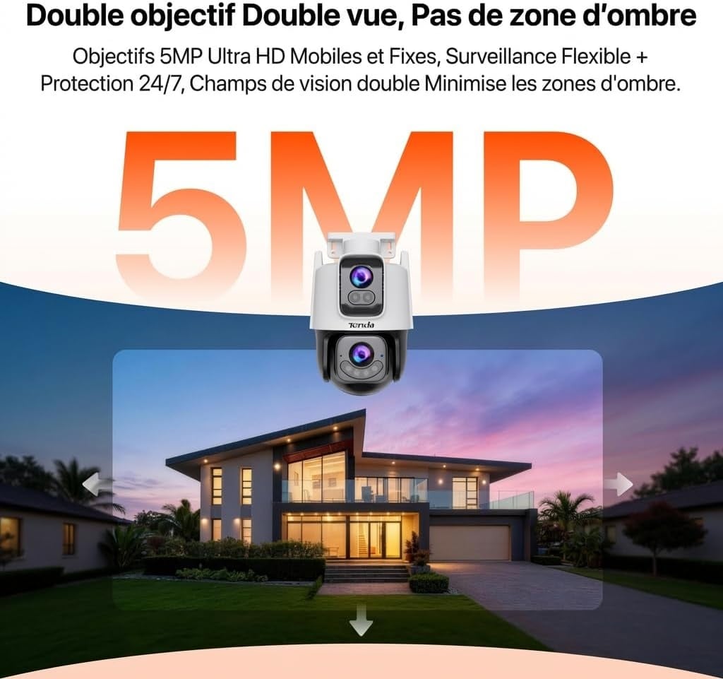 Caméra Sécurité Extérieure 5MP PTZ - Jusqu'à 34% de réduction