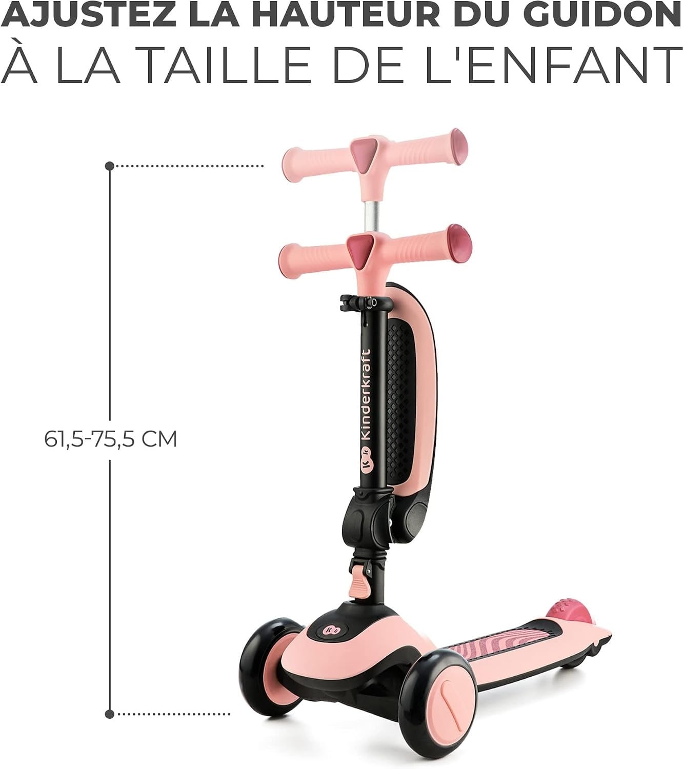 Trottinette et draisienne 2-en-1 Rose - Évolutive - Jusqu'à -34%