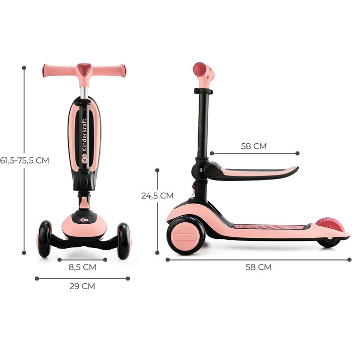 Trottinette et draisienne 2-en-1 Rose - Évolutive - Jusqu'à -34%