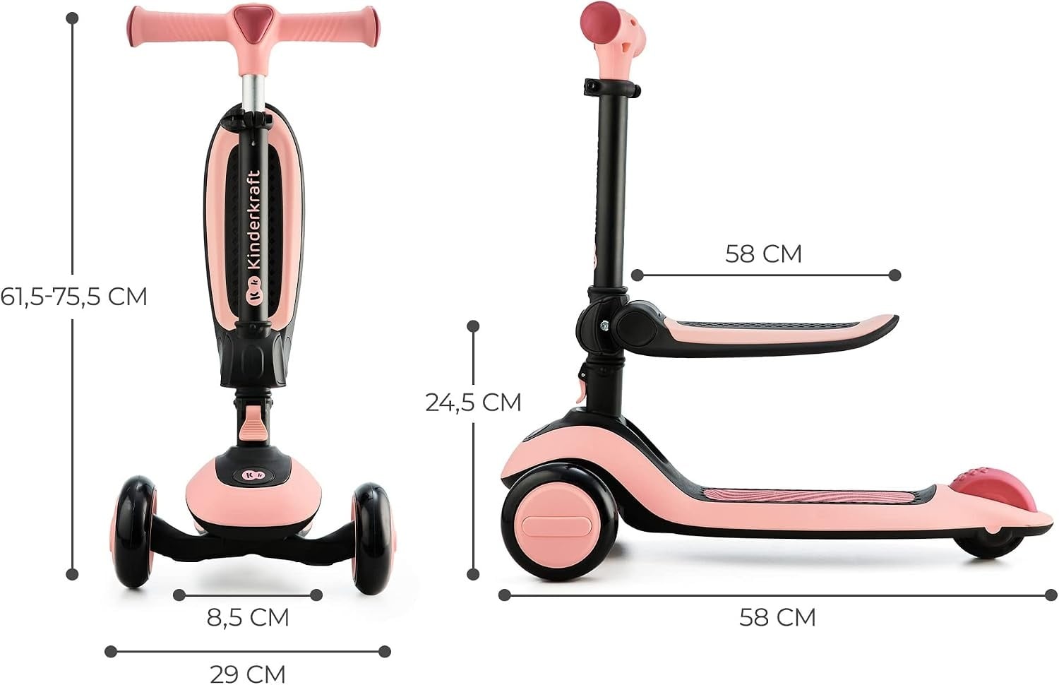 Trottinette et draisienne 2-en-1 Rose - Évolutive - Jusqu'à -34%