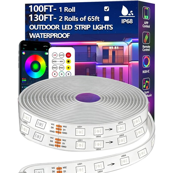 Ruban LED Extérieur 30m RGB+IC Intelligent - Jusqu'à -33% sur l'outlet