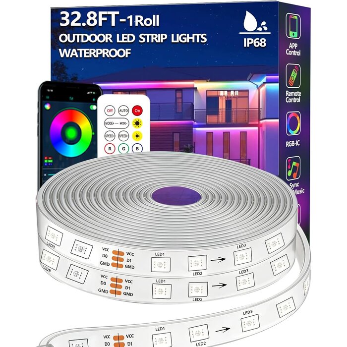 Ruban LED Extérieur 30m RGB+IC Intelligent - Jusqu'à -33% sur l'outlet
