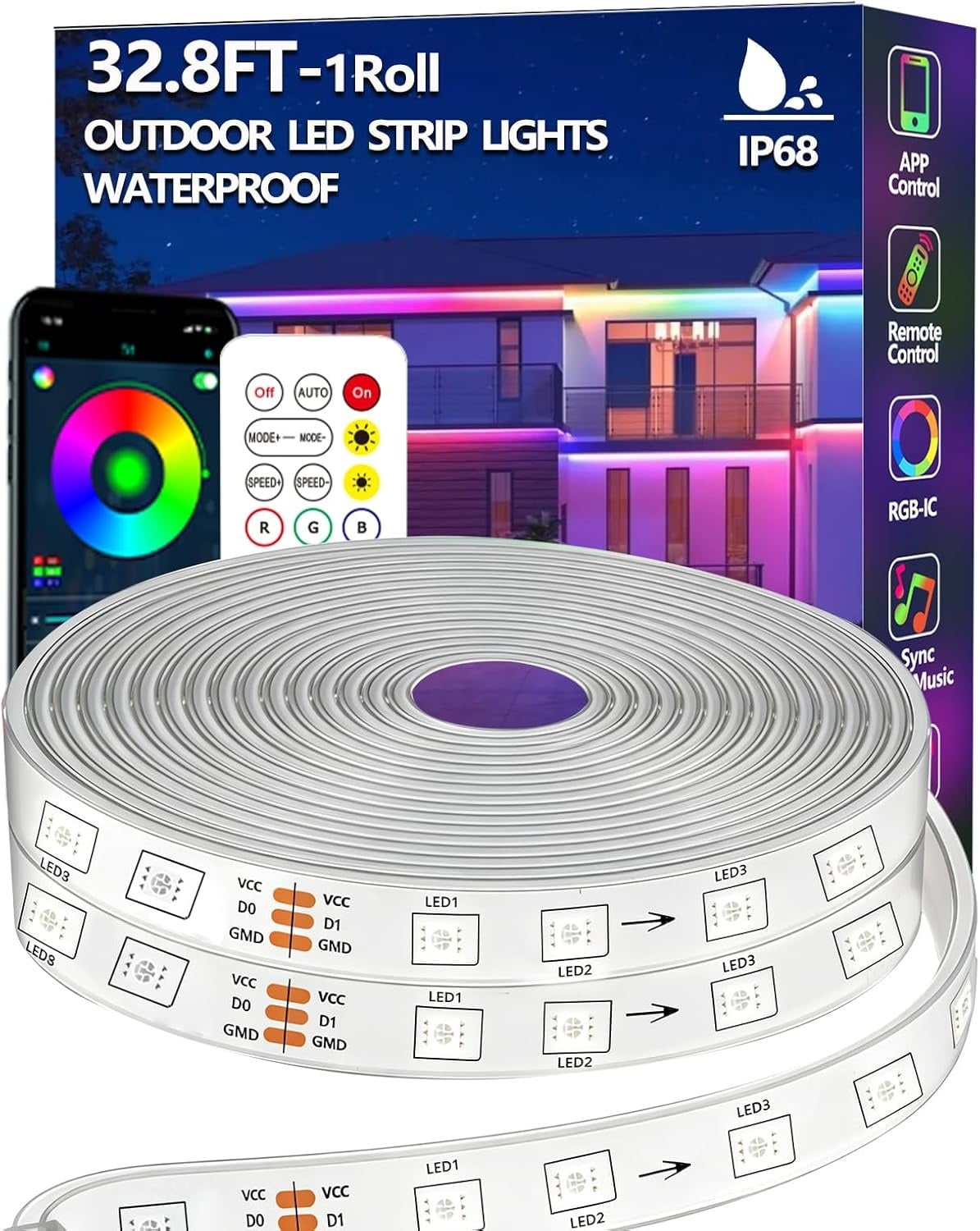 Ruban LED Extérieur 30m RGB+IC Intelligent - Jusqu'à -33% sur l'outlet