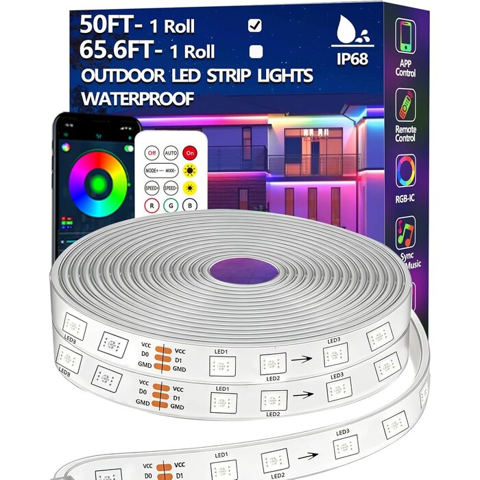Ruban LED Extérieur 30m RGB+IC Intelligent - Jusqu'à -33% sur l'outlet