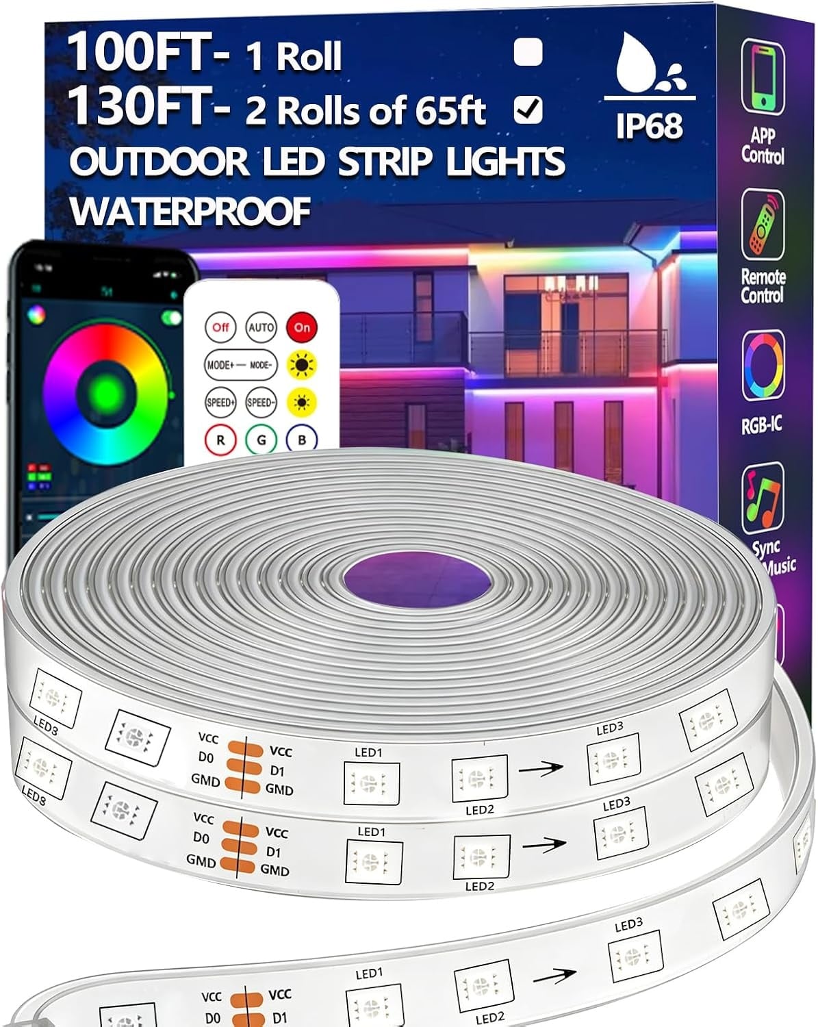 Ruban LED Extérieur 30m RGB+IC Intelligent - Jusqu'à -33% sur l'outlet