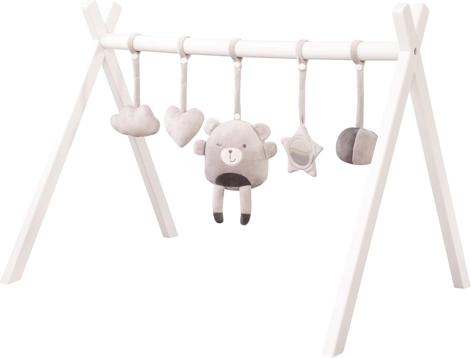 Portique d'éveil Montessori en bois - Blanc - Jusqu'à -33%