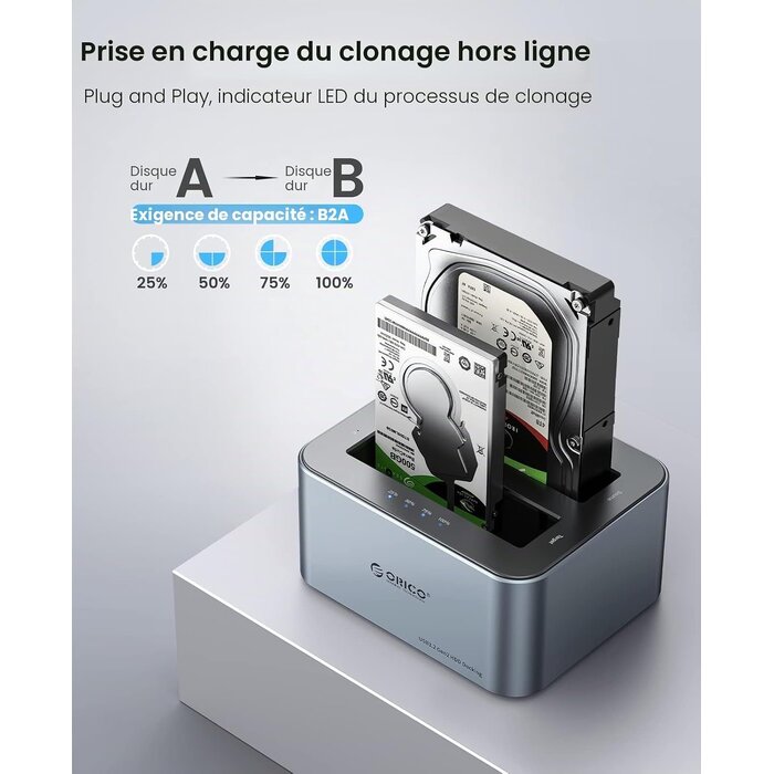 Station d'accueil double pour disques durs 36 To - Jusqu'à 34% de remise