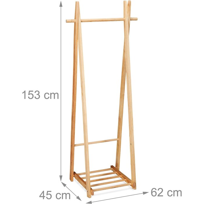 Portant à vêtements en bois avec étagère - Jusqu'à 33% de remise