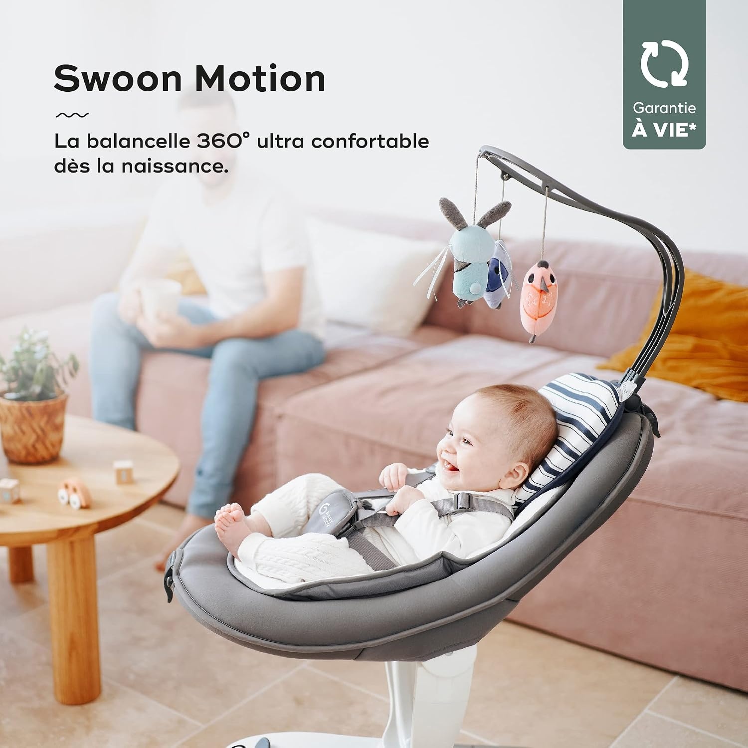 Balançoire Bébé Rotative 360° - Zinc - Jusqu'à -35%