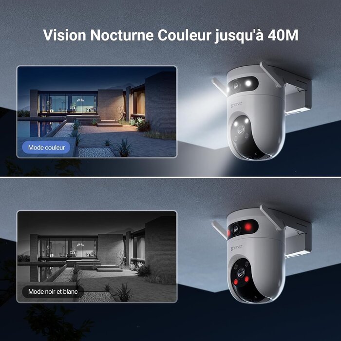 Caméra de surveillance 3K+3K, suivi IA, IP65 - Jusqu'à 34% de remise