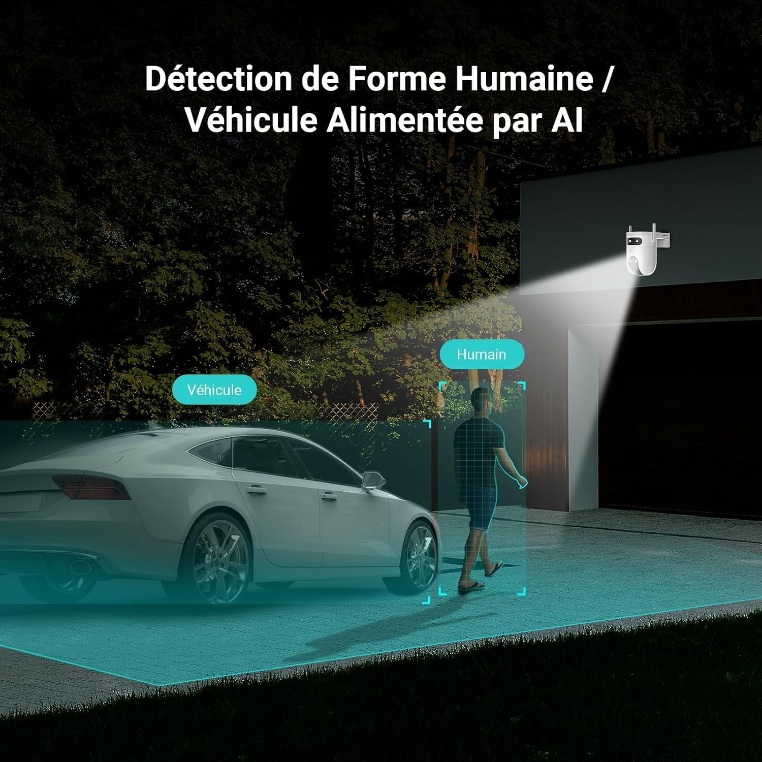 Caméra de surveillance 3K+3K, suivi IA, IP65 - Jusqu'à 34% de remise