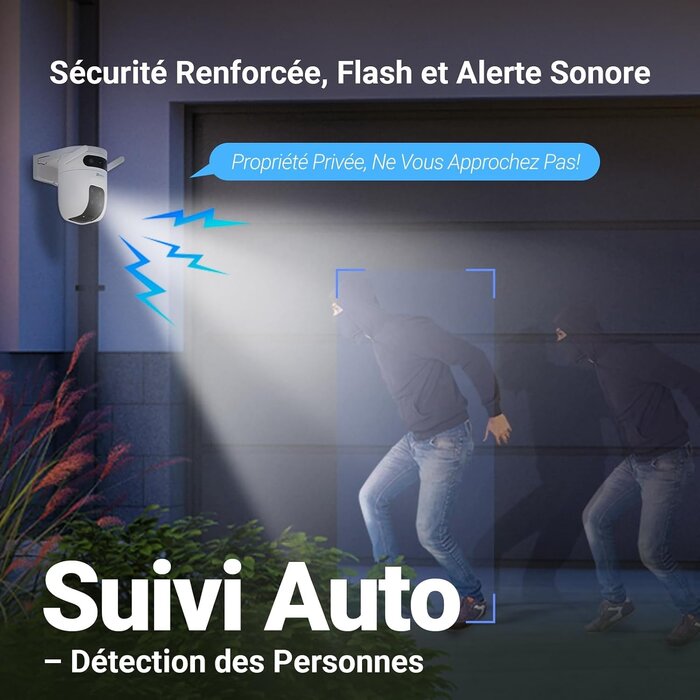 Caméra de surveillance 3K+3K, suivi IA, IP65 - Jusqu'à 34% de remise