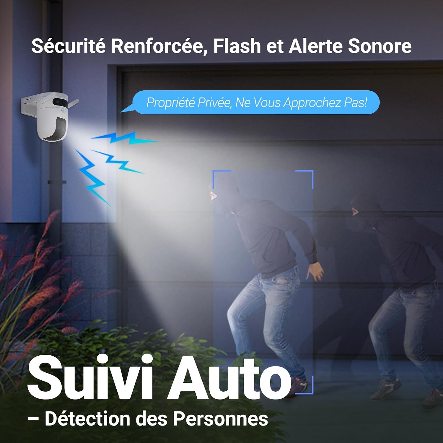 Caméra de surveillance 3K+3K, suivi IA, IP65 - Jusqu'à 34% de remise
