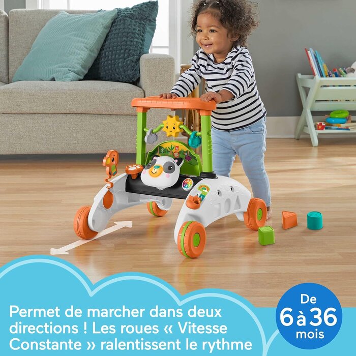 Fisher Price Chariot de marche panda 2-en-1 interactif - Jusqu'à 33% de remise