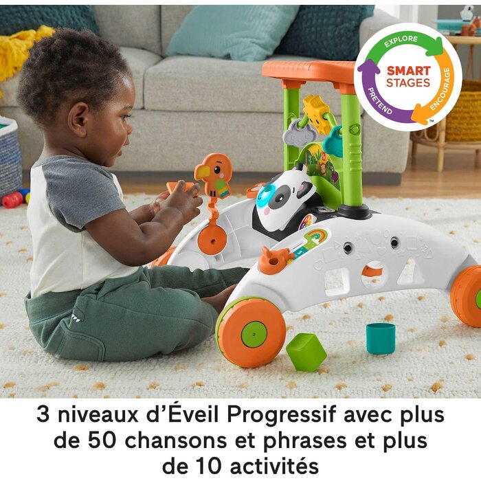 Fisher Price Chariot de marche panda 2-en-1 interactif - Jusqu'à 33% de remise
