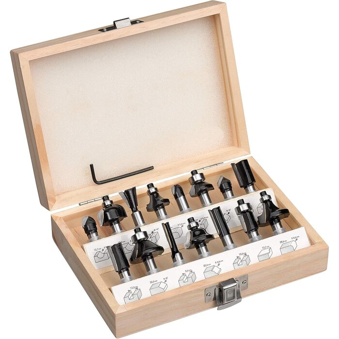 Coffret 15 fraises pour défonceuse carbure 8mm - Jusqu'à 32% de remise