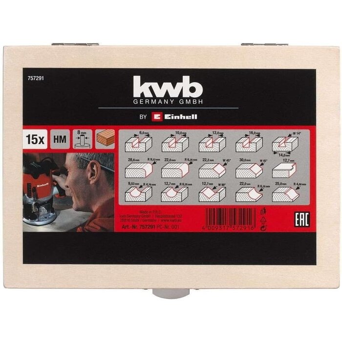 Coffret 15 fraises pour défonceuse carbure 8mm - Jusqu'à 32% de remise