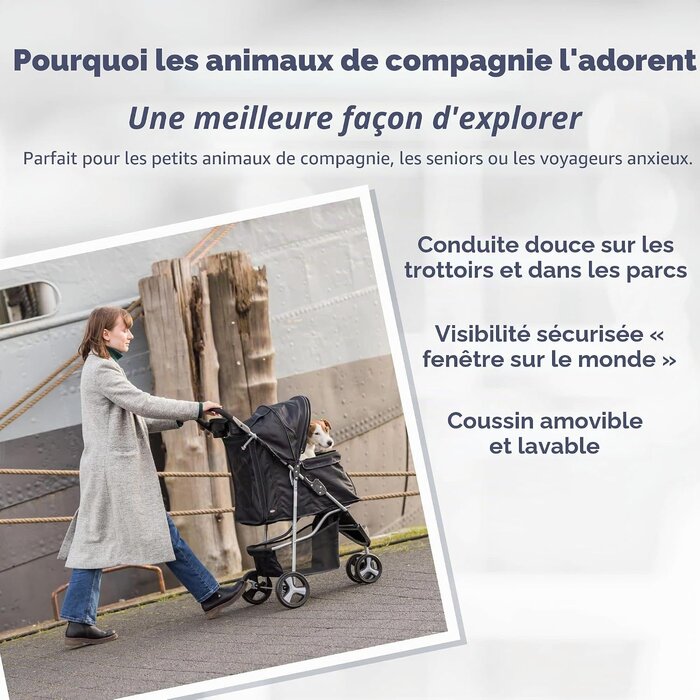 Poussette pour chien pliable - Jusqu'à -34% sur votre équipement animal