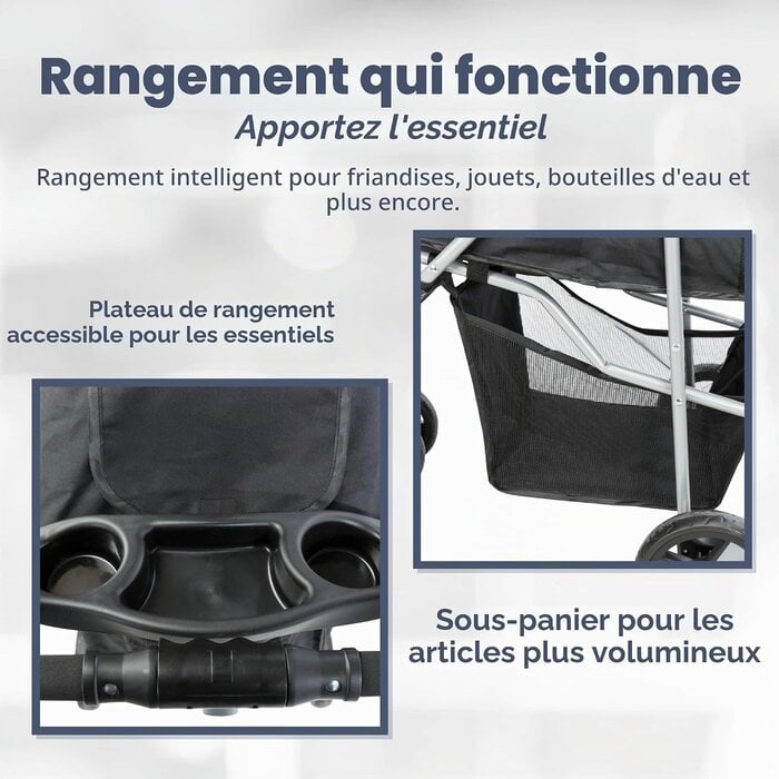 Poussette pour chien pliable - Jusqu'à -34% sur votre équipement animal