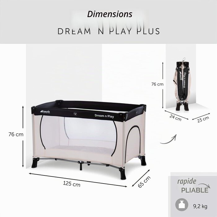 Lit de voyage pliable 120x60cm - Jusqu'à 34% de remise