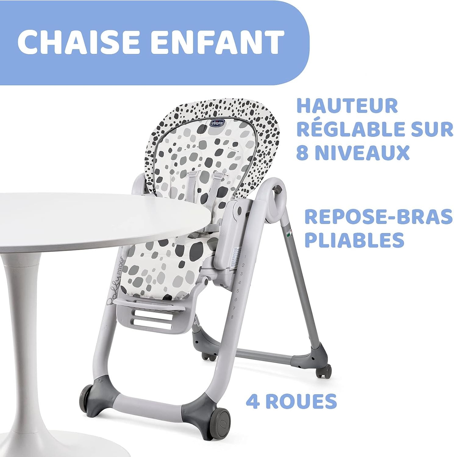 Chicco Chaise haute évolutive 5-en-1 - Anthracite - 65% de remise
