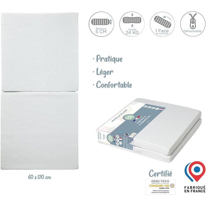 Matelas bébé pliable de voyage 60x120cm - Jusqu'à -30% sur votre équipement
