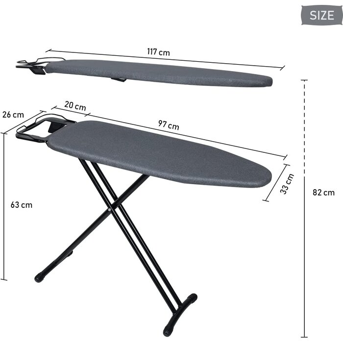 Table à repasser réglable 33x96 cm - Jusqu'à -34% sur notre sélection outlet