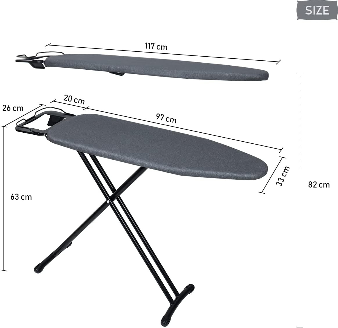 Table à repasser réglable 33x96 cm - Jusqu'à -34% sur notre sélection outlet